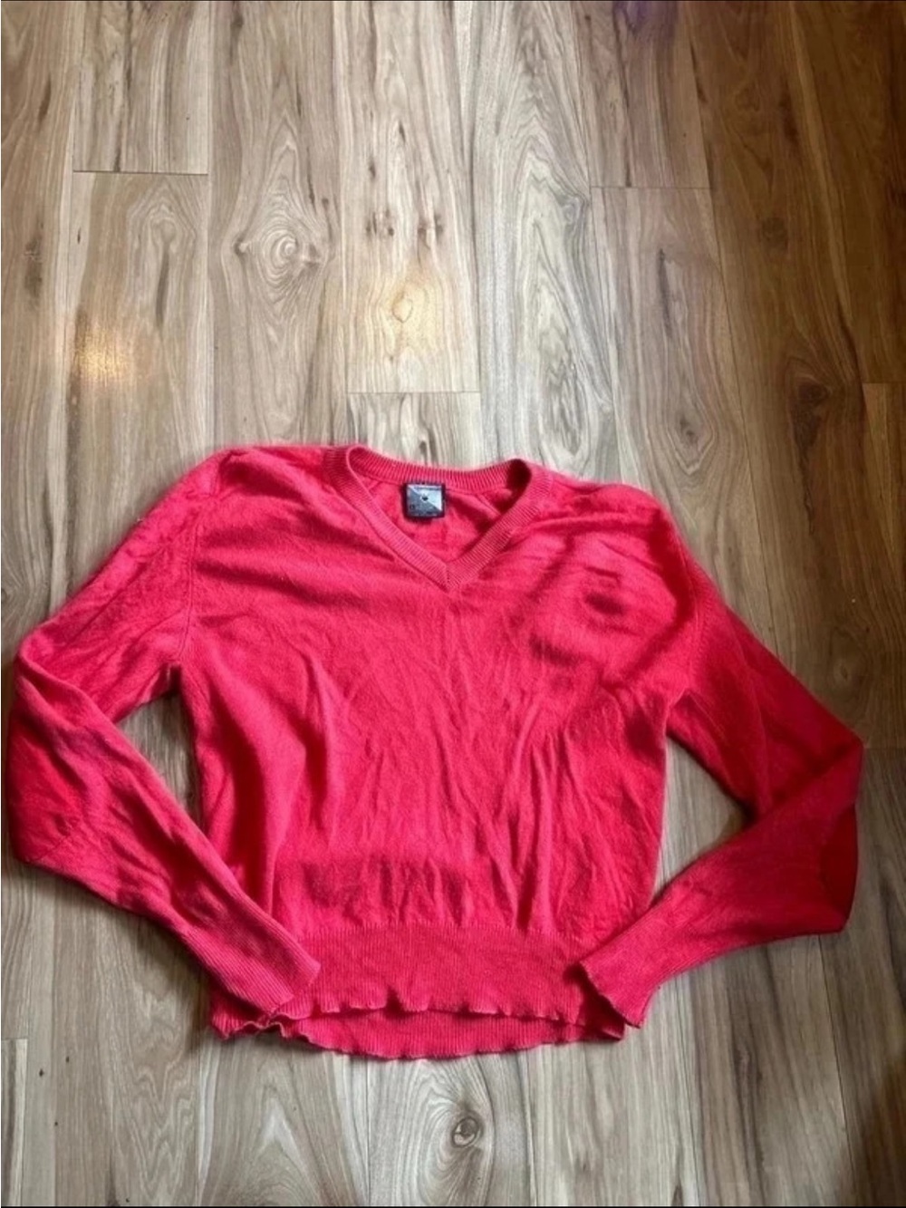 Nordstrom Clan Douglas Vintage Cashmere Red V-Neck Women's Sweater